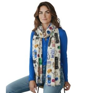 Cat Lover Scarf – Cute Colorful Cat Mom Shawl, Gift for Cat Moms.      
Z